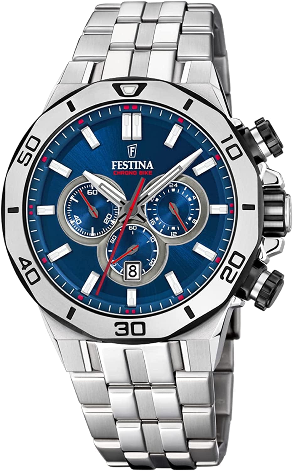 Unisex Adult Chronograph Quartz Watch with Stainless Steel Strap F20448/3