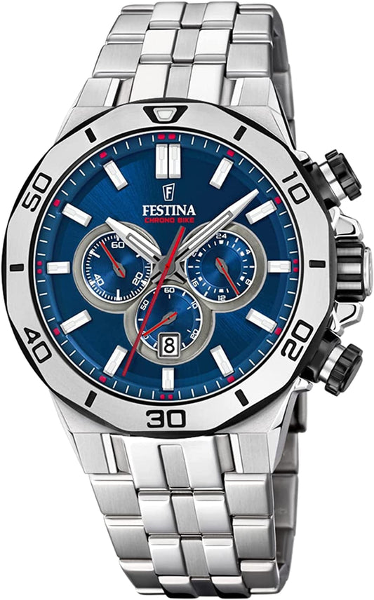 Unisex Adult Chronograph Quartz Watch with Stainless Steel Strap F20448/3