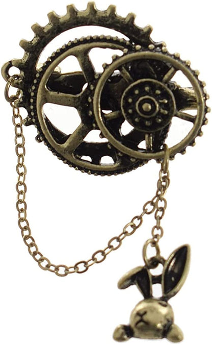 Unisex Steampunk Brooch Lapel Pin AA