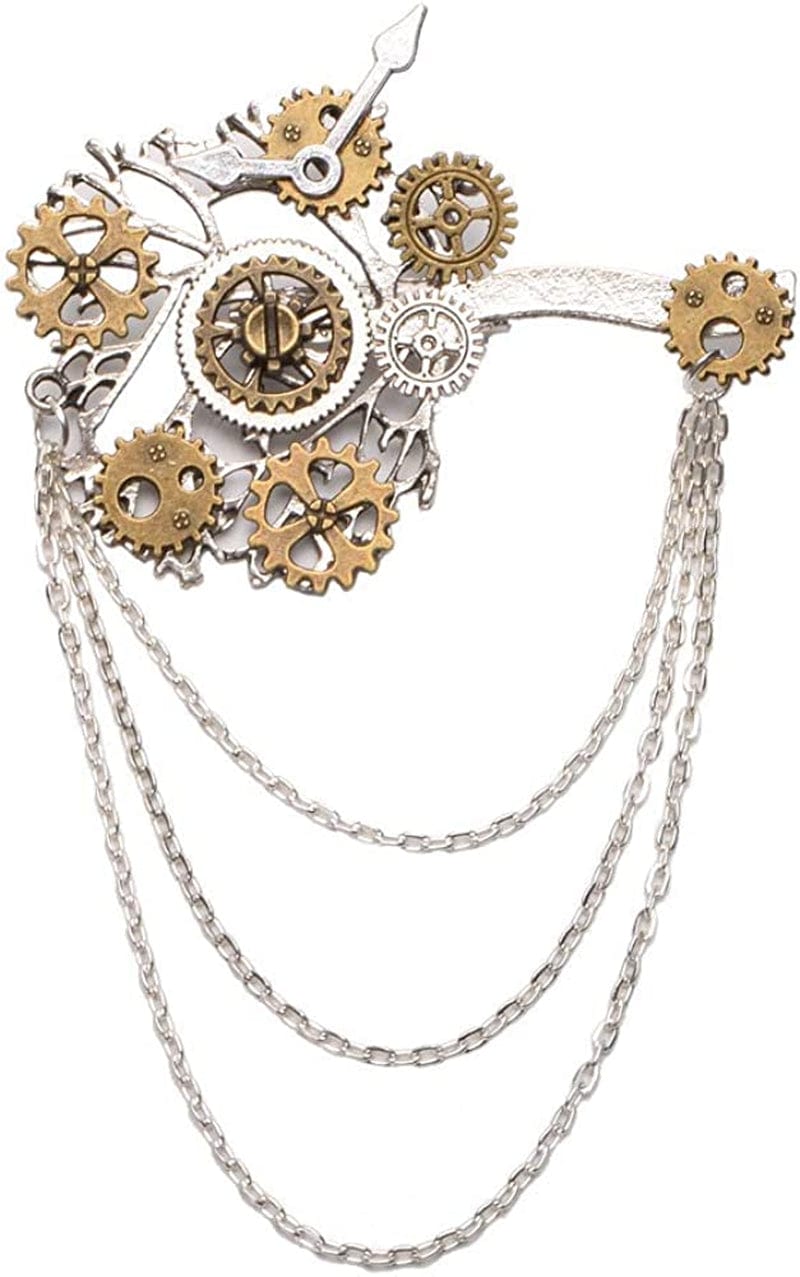 Unisex Steampunk Brooch Lapel Pin O