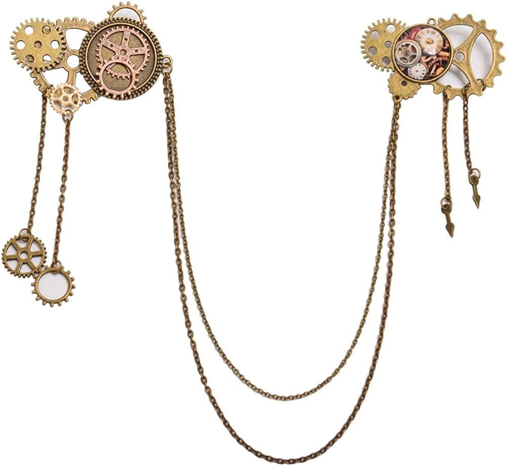 Unisex Steampunk Brooch Lapel Pin A