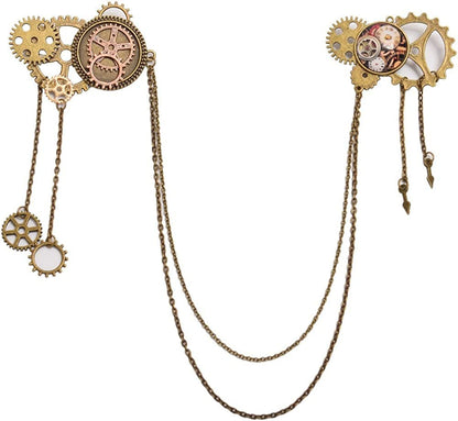 Unisex Steampunk Brooch Lapel Pin A