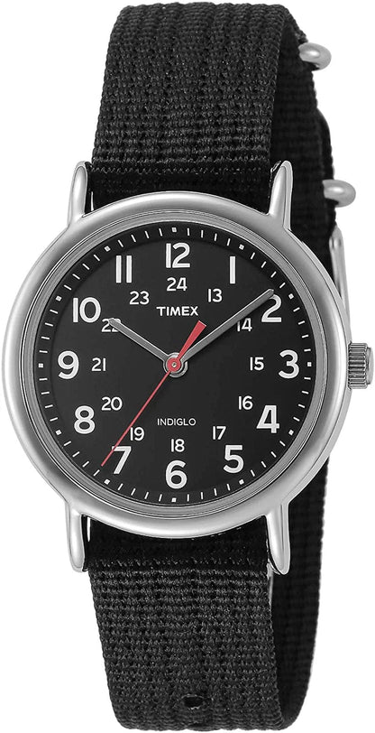 Unisex T2N647 Weekender 38Mm Black Nylon Slip-Thru Strap Watch
