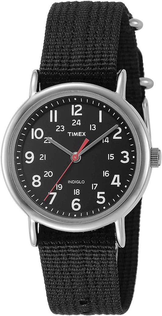 Unisex T2N647 Weekender 38Mm Black Nylon Slip-Thru Strap Watch