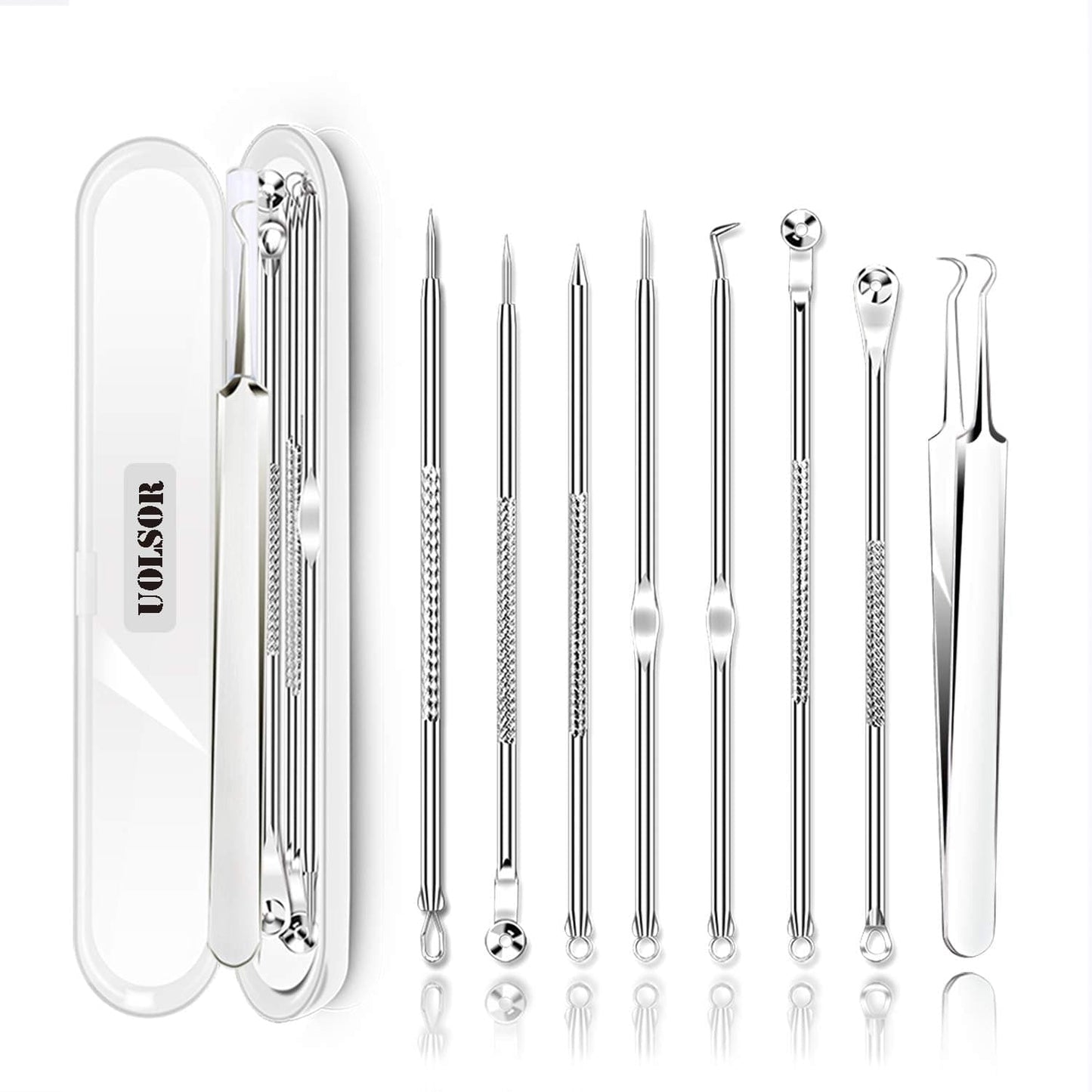 [Upgraded] 8PCS Blackhead Remover, Pimple Tool Kit, Acne Tools, Comedone Extractor, Blemish Whitehead Removal, Professional Curved Tweezers Kits, Premium Stainless Steel Health & Beauty > Personal Care > Cosmetics > Cosmetic Tools > Skin Care Tools Mroobest   