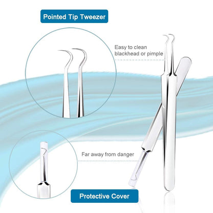 [Upgraded] 8PCS Blackhead Remover, Pimple Tool Kit, Acne Tools, Comedone Extractor, Blemish Whitehead Removal, Professional Curved Tweezers Kits, Premium Stainless Steel Health & Beauty > Personal Care > Cosmetics > Cosmetic Tools > Skin Care Tools Mroobest   