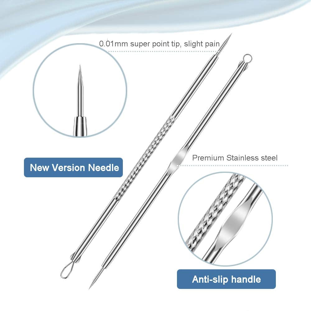 [Upgraded] 8PCS Blackhead Remover, Pimple Tool Kit, Acne Tools, Comedone Extractor, Blemish Whitehead Removal, Professional Curved Tweezers Kits, Premium Stainless Steel Health & Beauty > Personal Care > Cosmetics > Cosmetic Tools > Skin Care Tools Mroobest   