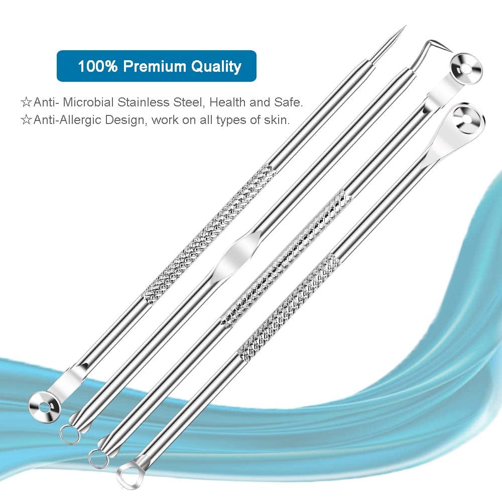 [Upgraded] 8PCS Blackhead Remover, Pimple Tool Kit, Acne Tools, Comedone Extractor, Blemish Whitehead Removal, Professional Curved Tweezers Kits, Premium Stainless Steel Health & Beauty > Personal Care > Cosmetics > Cosmetic Tools > Skin Care Tools Mroobest   