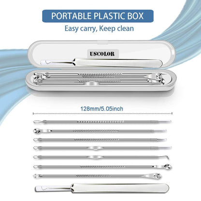 [Upgraded] 8PCS Blackhead Remover, Pimple Tool Kit, Acne Tools, Comedone Extractor, Blemish Whitehead Removal, Professional Curved Tweezers Kits, Premium Stainless Steel Health & Beauty > Personal Care > Cosmetics > Cosmetic Tools > Skin Care Tools Mroobest   