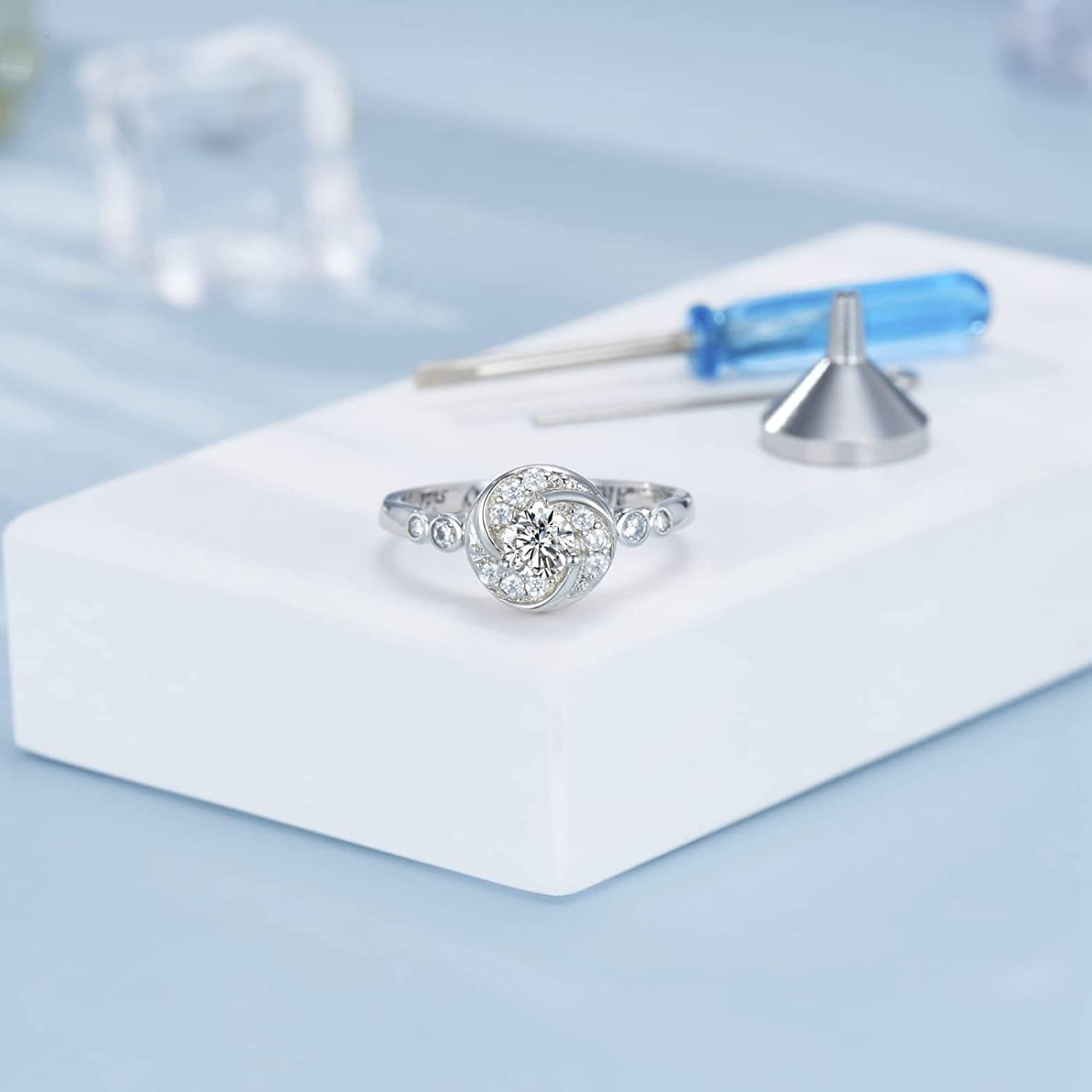 Urn Rings for Cremation Ashes Circle of Life 925 Sterling Silver Always by My Side Keepsake Rings Memorial Jewelry for Women