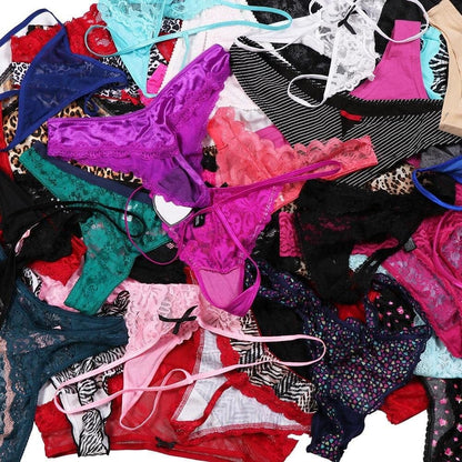 UWOCEKA Sexy Underwear, Kinds of Women T-Back Thong G-String Underpants Sexy Lacy Panties, 10 Pcs