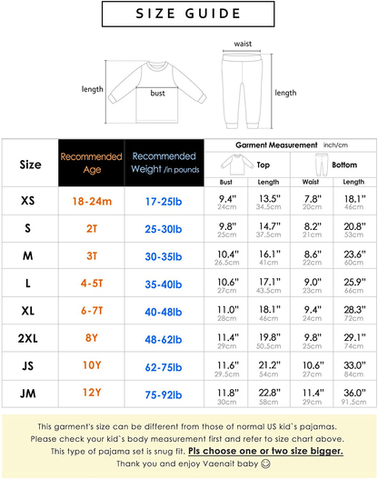 VAENAIT BABY Toddler Kids Boys Girls 100% Cotton Jaws Truck Dino Snug Fit Sleepwear Pajama Pjs Set Apparel & Accessories > Clothing > Sleepwear & Loungewear > Pajamas Kylie Max   