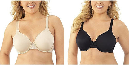 Vanity Fair Women'S Beauty Back Full Figure Underwire Bra 76380 Damask Neutral/Midnight Black / 42B