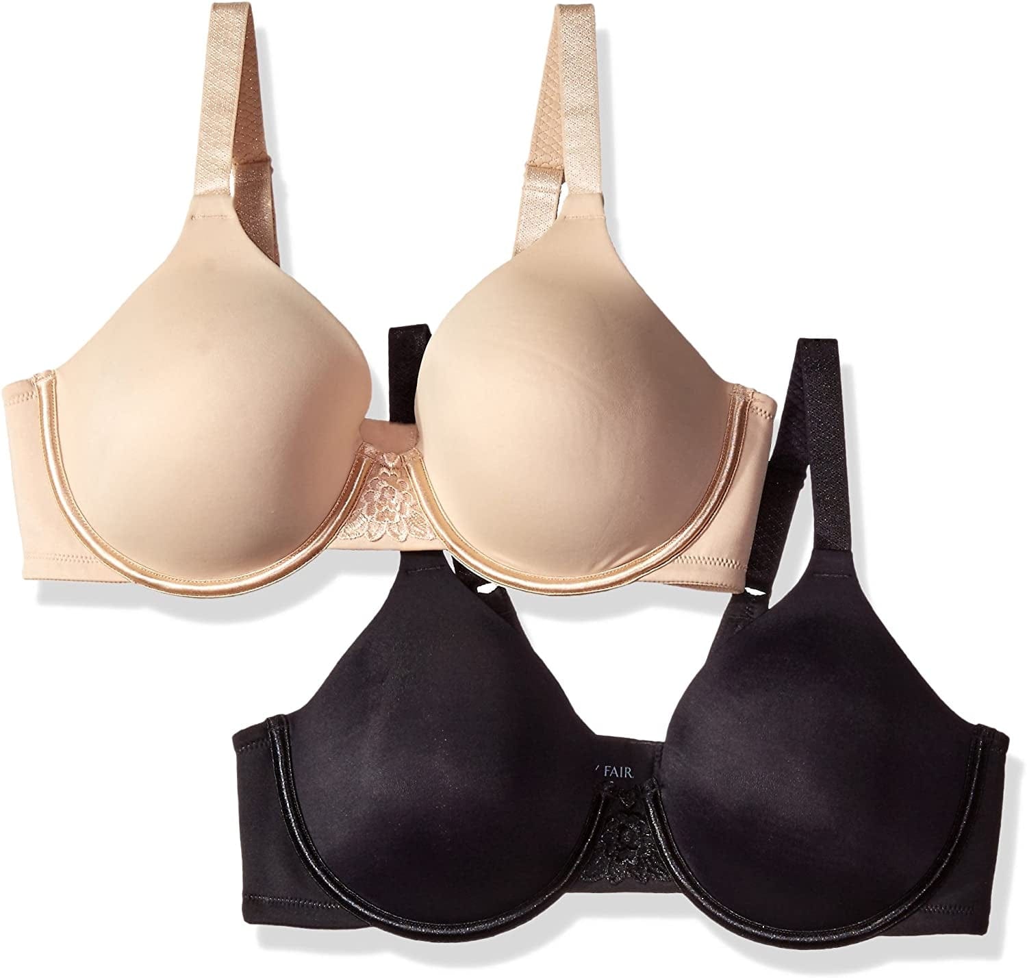Vanity Fair Women'S Beauty Back Full Figure Underwire Bra (76380-Fashion Colors) Damask Neutral/Midnight Black / 44C