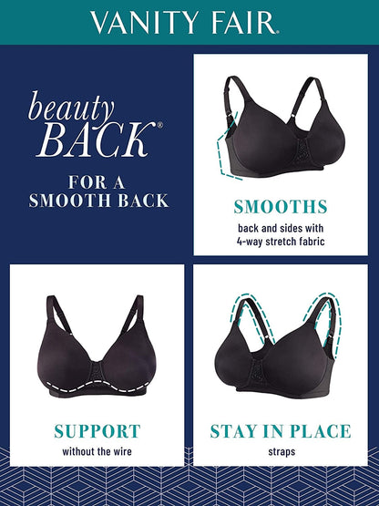 Vanity Fair Women'S Beauty Back Full Figure Wirefree Bra (71380-Fashion Colors)