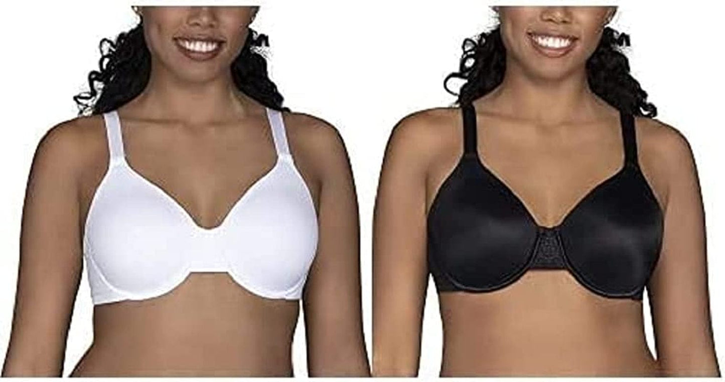 Vanity Fair Women'S Beauty Back Smoothing Minimizer Bra (36C-42H) 2 Pack - Star White/Midnight Black / Beauty Back / 36H