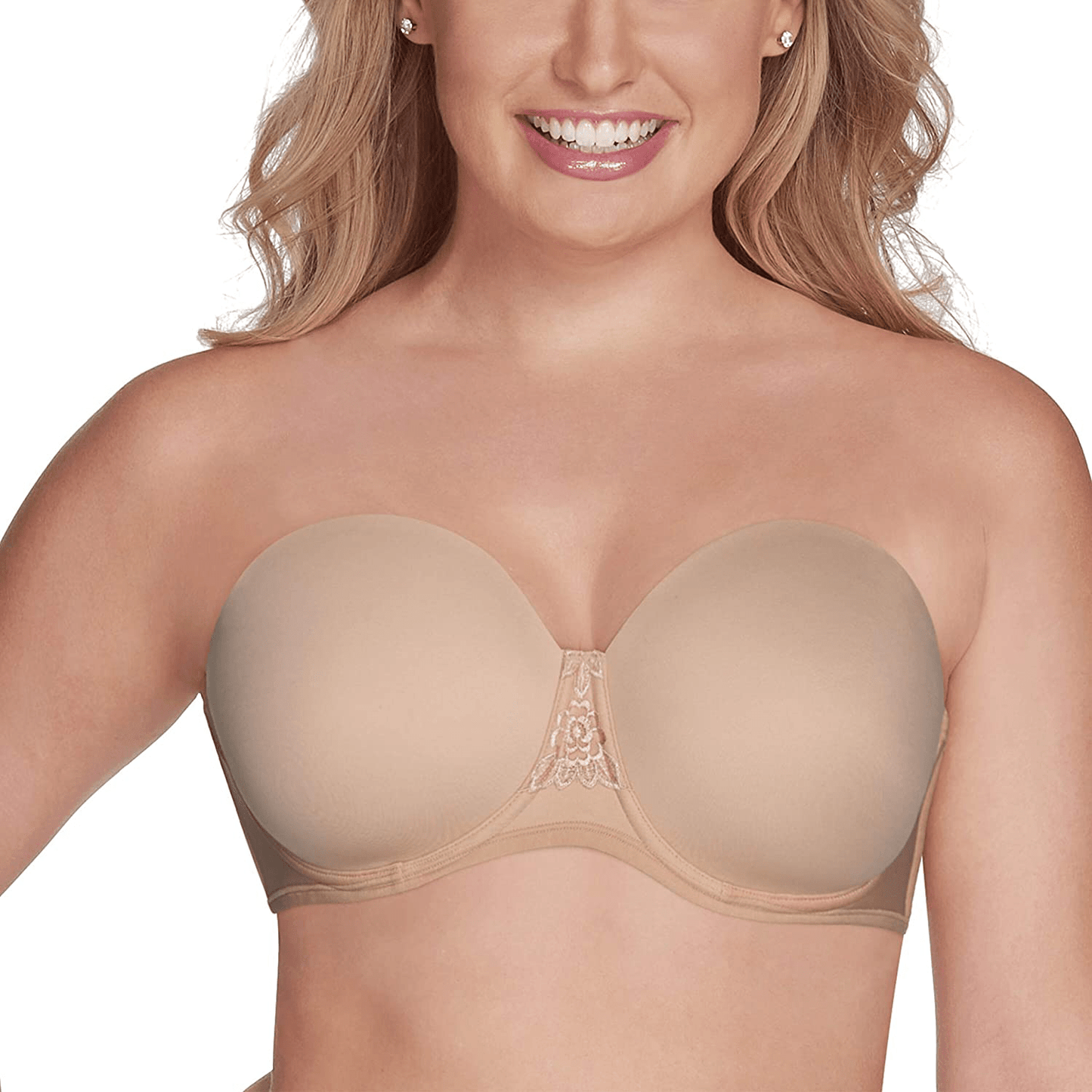 Vanity Fair Women's Beauty Back Smoothing Strapless Bra (34B - 44DD) Rose Beige / 36DD