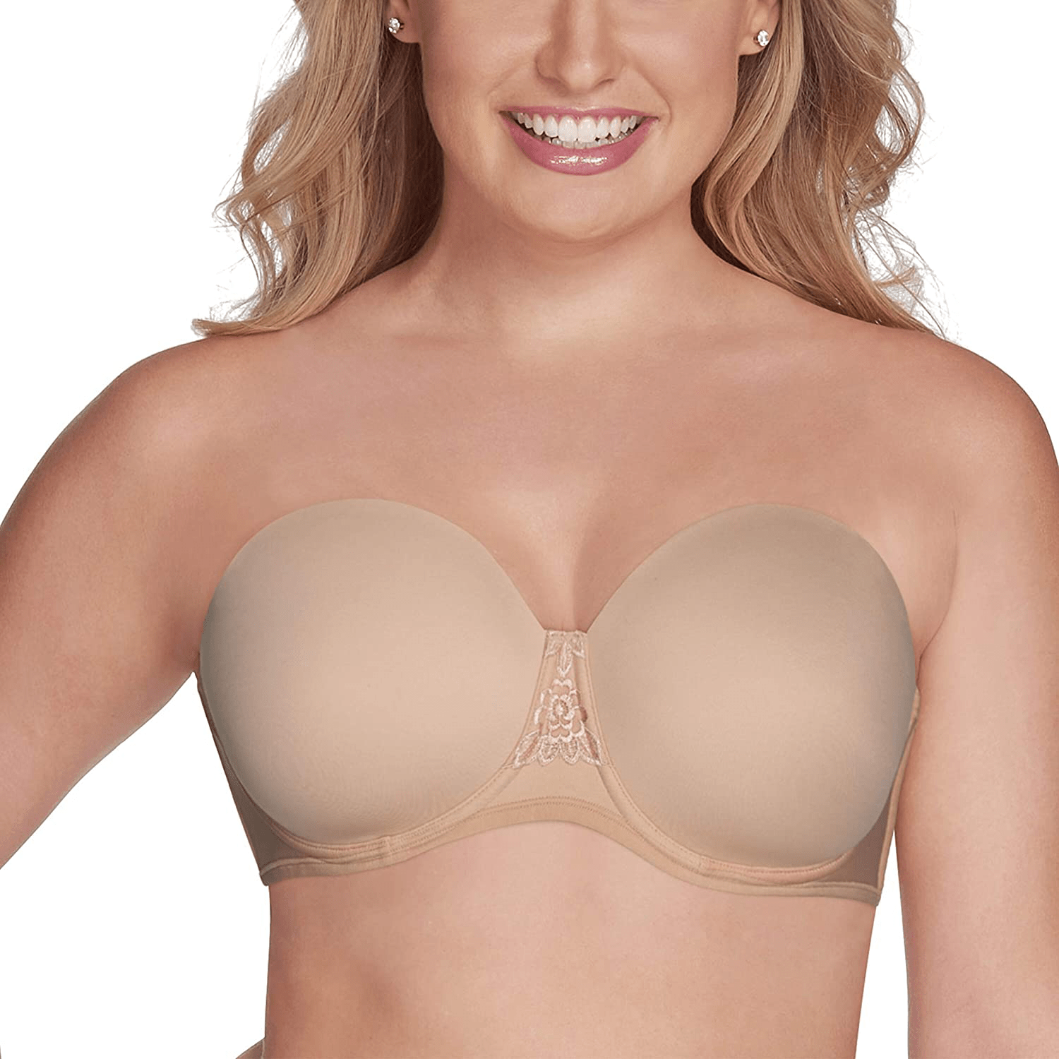 Vanity Fair Women's Beauty Back Smoothing Strapless Bra (34B - 44DD) Rose Beige / 36DD