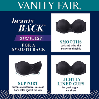 Vanity Fair Women's Beauty Back Smoothing Strapless Bra (34B - 44DD)
