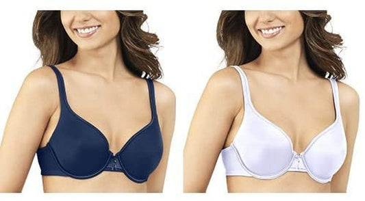 Vanity Fair Women'S Body Caress Full Coverage Underwire Bra 75335 Times Square Navy/Star White / 2 / 38C