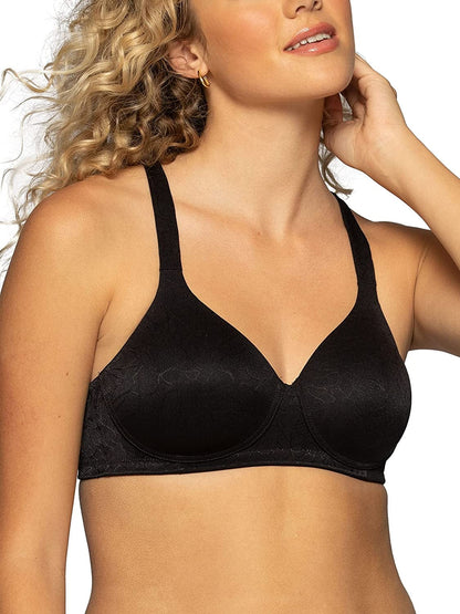 Vanity Fair Women'S Body Shine Full Coverage T-Shirt Bra Wirefree - Black Jacquard / Wirefree / 40B