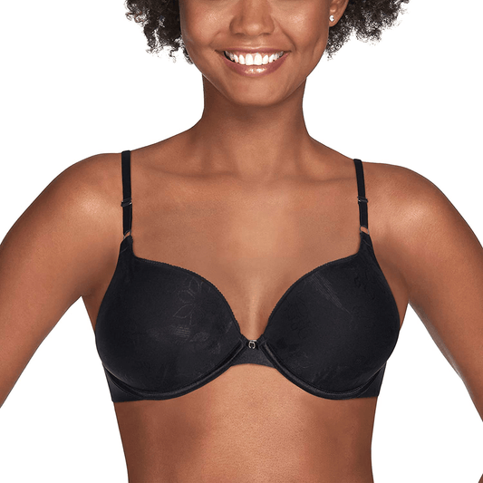 Vanity Fair Women's Ego Boost Push Up Bra (+1 Cup Size) Black Jacquard / 32A
