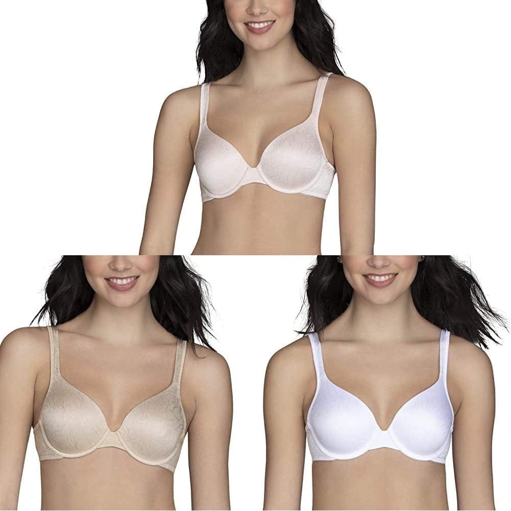 Vanity Fair Women'S Full Coverage Underwire Bra 75298 Underwire - 3 Pack - Quartz Jacquard/Beige Jacquard/White Jacquard / 34DD