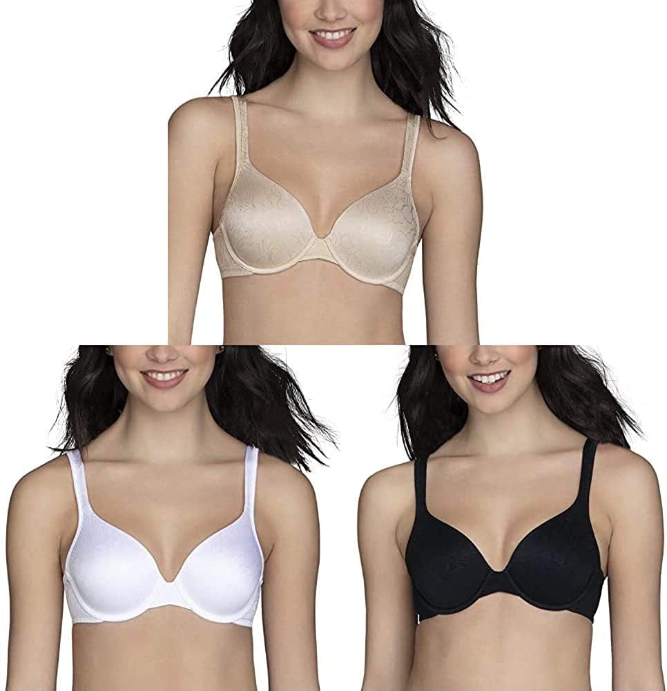Vanity Fair Women'S Full Coverage Underwire Bra 75298 Underwire - 3 Pack - Beige Jacquard/White Jacquard/Black Jacquard / 36D