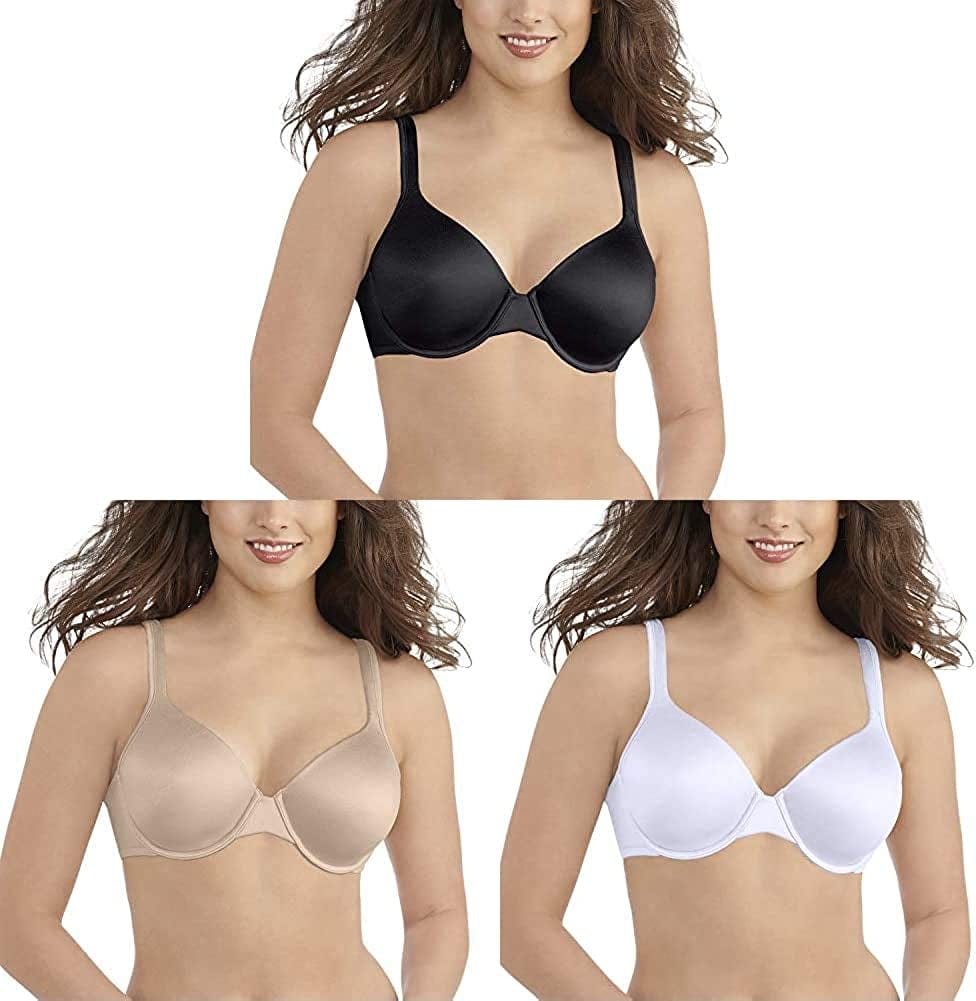 Vanity Fair Women'S Full Coverage Underwire Bra 75298 Underwire - 3 Pack - Black/Beige/White / 40DD