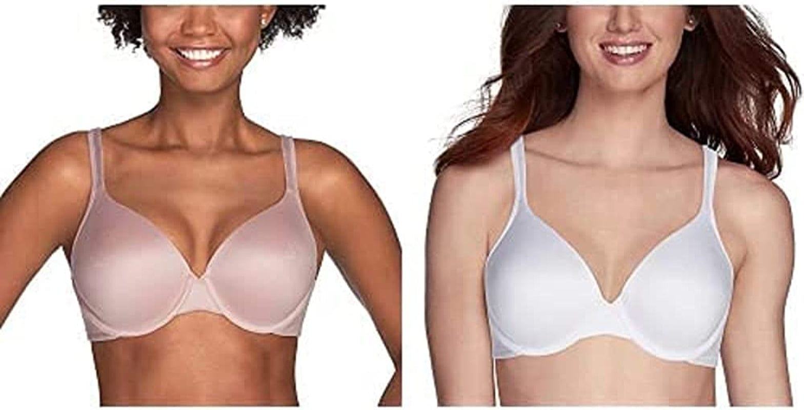Vanity Fair Women'S Full Coverage Underwire Bra 75298 Underwire -2 Pack - Quartz/White / 34DD