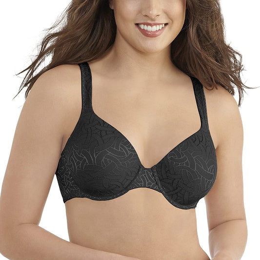 Vanity Fair Women'S Full Coverage Underwire Bra 75298 Midnight Black Jacquard / 34DD