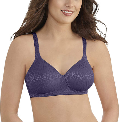 Vanity Fair Women'S Full Coverage Wirefree Bra 72298 Blue Charcoal Jacquard / 36D