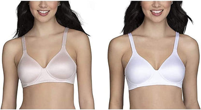 Vanity Fair Women'S Full Coverage Wirefree Bra 72298 Wirefree - 2 Pack - Quartz/White / 42C