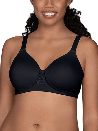 Vanity Fair Women's Full Figure Beauty Back Smoothing Bra (36C-42H) Wirefree - Black / Wirefree / 42C