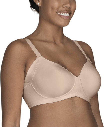 Vanity Fair Women's Full Figure Beauty Back Smoothing Bra (36C-42H) Wirefree With Side Smoothing - Beige / Wirefree / 38D