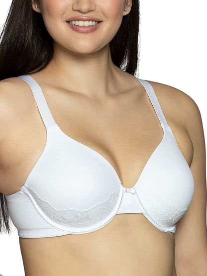 Vanity Fair Women'S Full Figure Beauty Back Smoothing Bra with Lace (36C-42DD) Underwire - White / Underwire (76382) / 38DD
