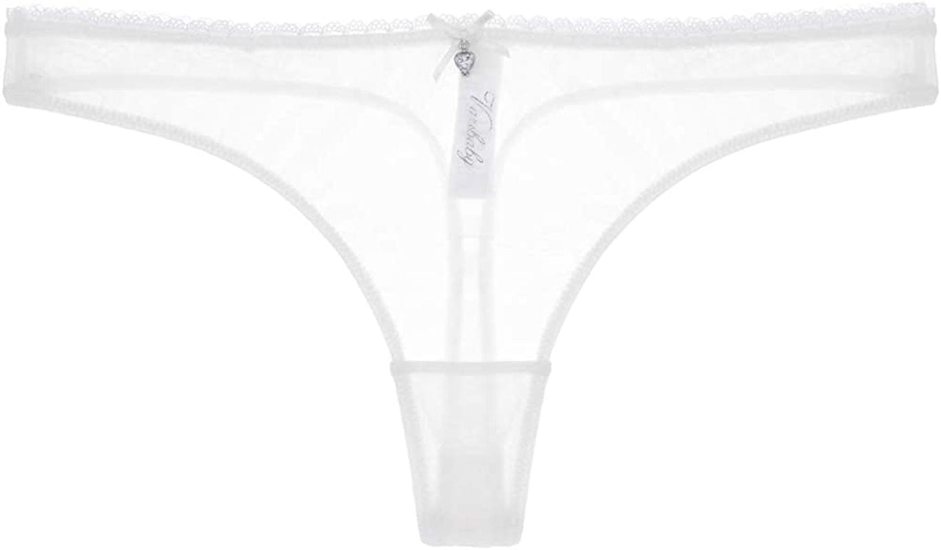 Varsmiss Women See through Mesh Bra and Thong Set Transparent Sexy Underwear