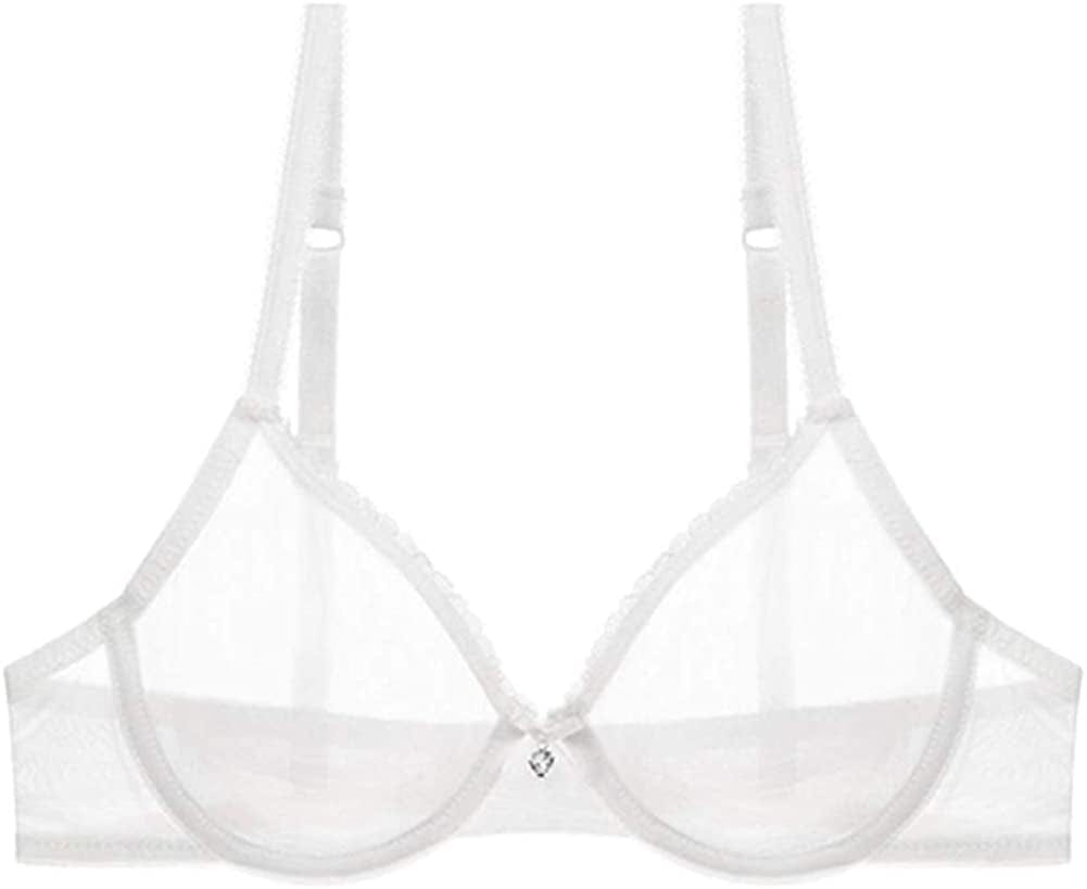 Varsmiss Women See through Mesh Bra and Thong Set Transparent Sexy Underwear