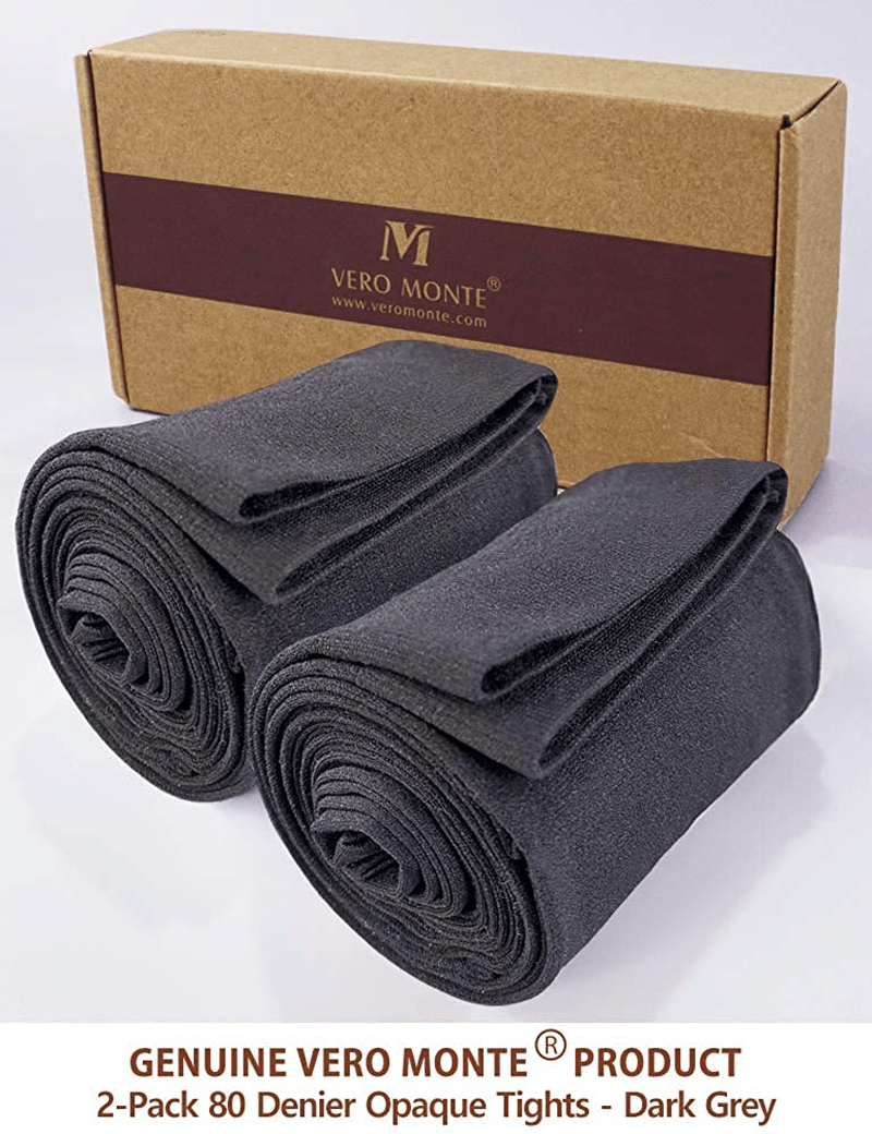VERO MONTE 80D Opaque Tights for Women - 80 Denier Pantyhose Solid Footed Tights Apparel & Accessories > Clothing > Underwear & Socks > Shapewear VERO MONTE   