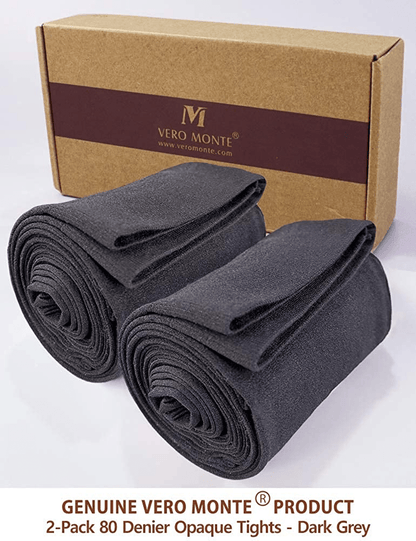 VERO MONTE 80D Opaque Tights for Women - 80 Denier Pantyhose Solid Footed Tights Apparel & Accessories > Clothing > Underwear & Socks > Shapewear VERO MONTE   