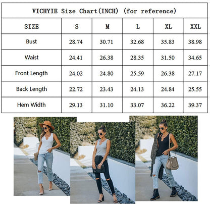 VICHYIE Tank Tops for Women Summer Sleeveless Shirts Ribbed Slim Fitted Tops
