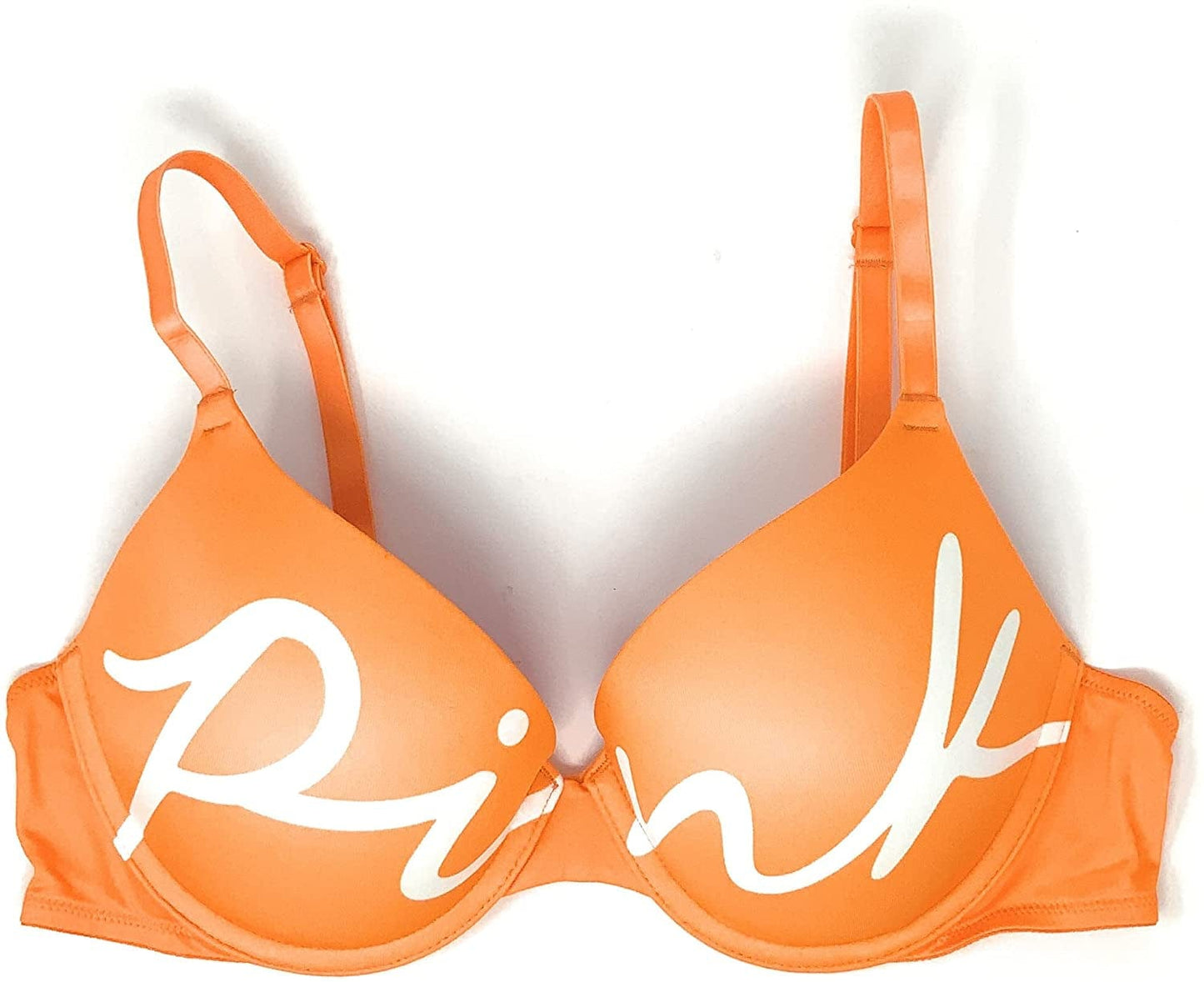 Victoria'S Secret Pink Wear Everywhere Push-Up Bra Goldenrod Script / 38B