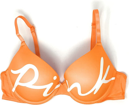 Victoria'S Secret Pink Wear Everywhere Push-Up Bra Goldenrod Script / 38B