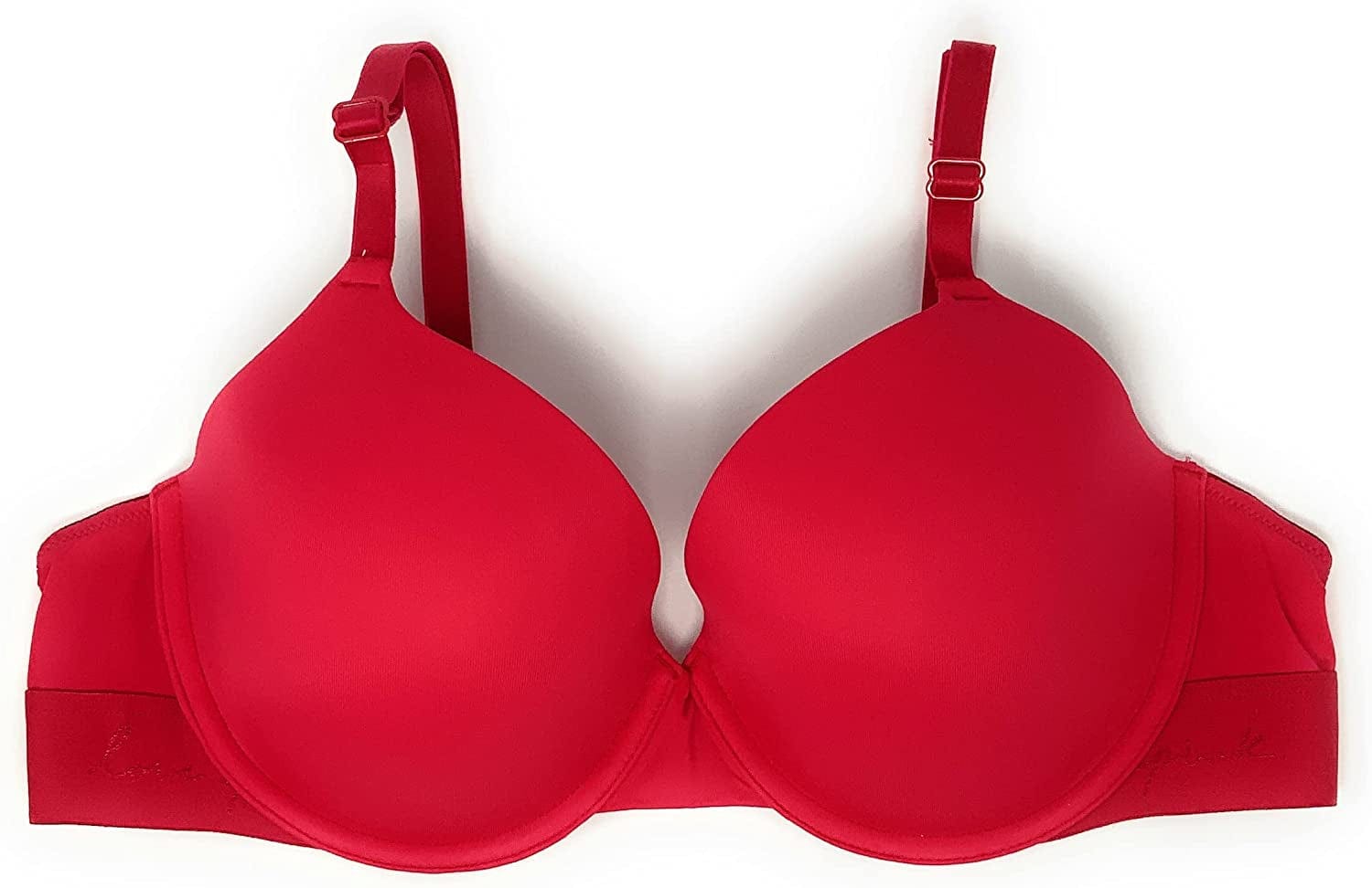 Victoria'S Secret Pink Wear Everywhere Push-Up Bra Solid Red / 34B