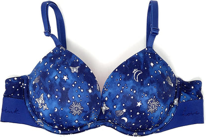 Victoria'S Secret Pink Wear Everywhere Super Push-Up Bra Evening Stars & Moons / 34C