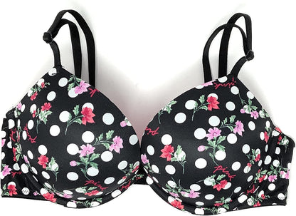Victoria'S Secret Pink Wear Everywhere Super Push-Up Bra Polka Dot Blossoms / 36C