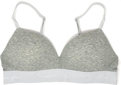 Victoria'S Secret Pink Wear Everywhere Wireless Push-Up Bra Heather Gray Solid / 34B
