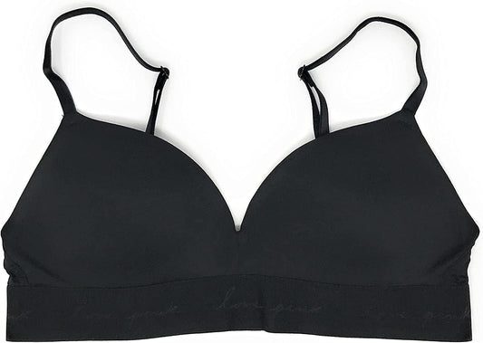 Victoria'S Secret Pink Wear Everywhere Wireless Push-Up Bra Black Solid / 34B