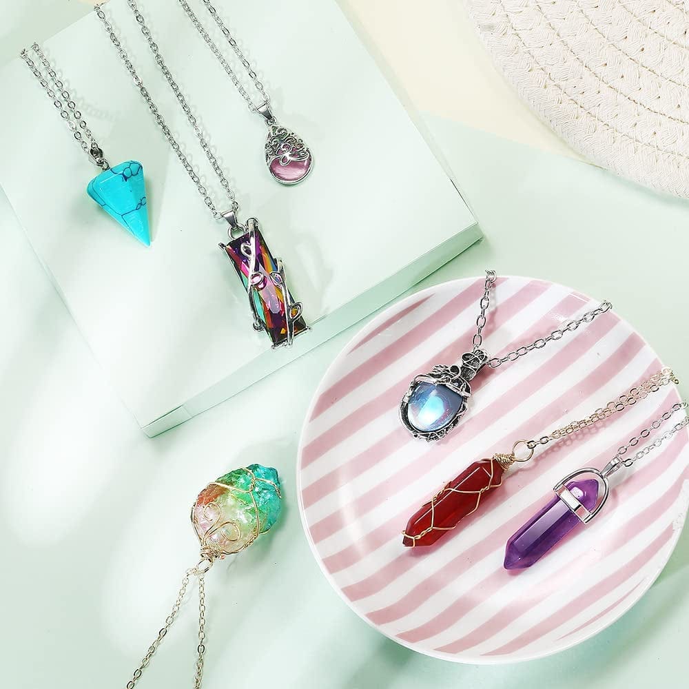 Vintage Crystal Pendant Necklaces for Women Girls Chakra Healing Carnelian Necklace Bohemian Retro Sunflower Necklace Sun and Moon Pendants
