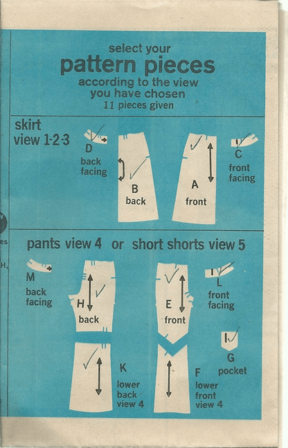 Vintage Simplicity 9628 Sewing Pattern Misses Short Shorts Hip-Hugger Pants Size 12 Apparel & Accessories > Clothing > Underwear & Socks > Underwear Simplicity   